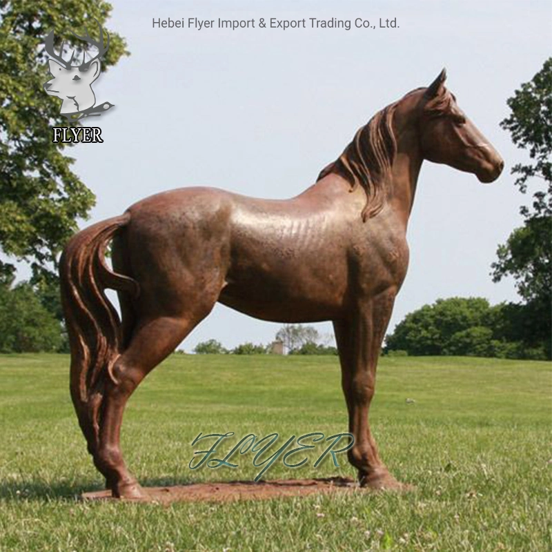 Grande piscina decoração Arte Tamanho da vida Cavalo de Bronze Decoração Escultura