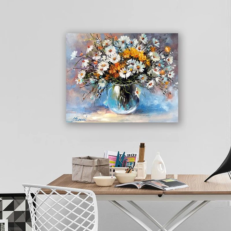 Wildflowers in a Vase Painting Original Art Flowers Meadow Artwork Daisy Artworks Bouquet Flowers Wall Art