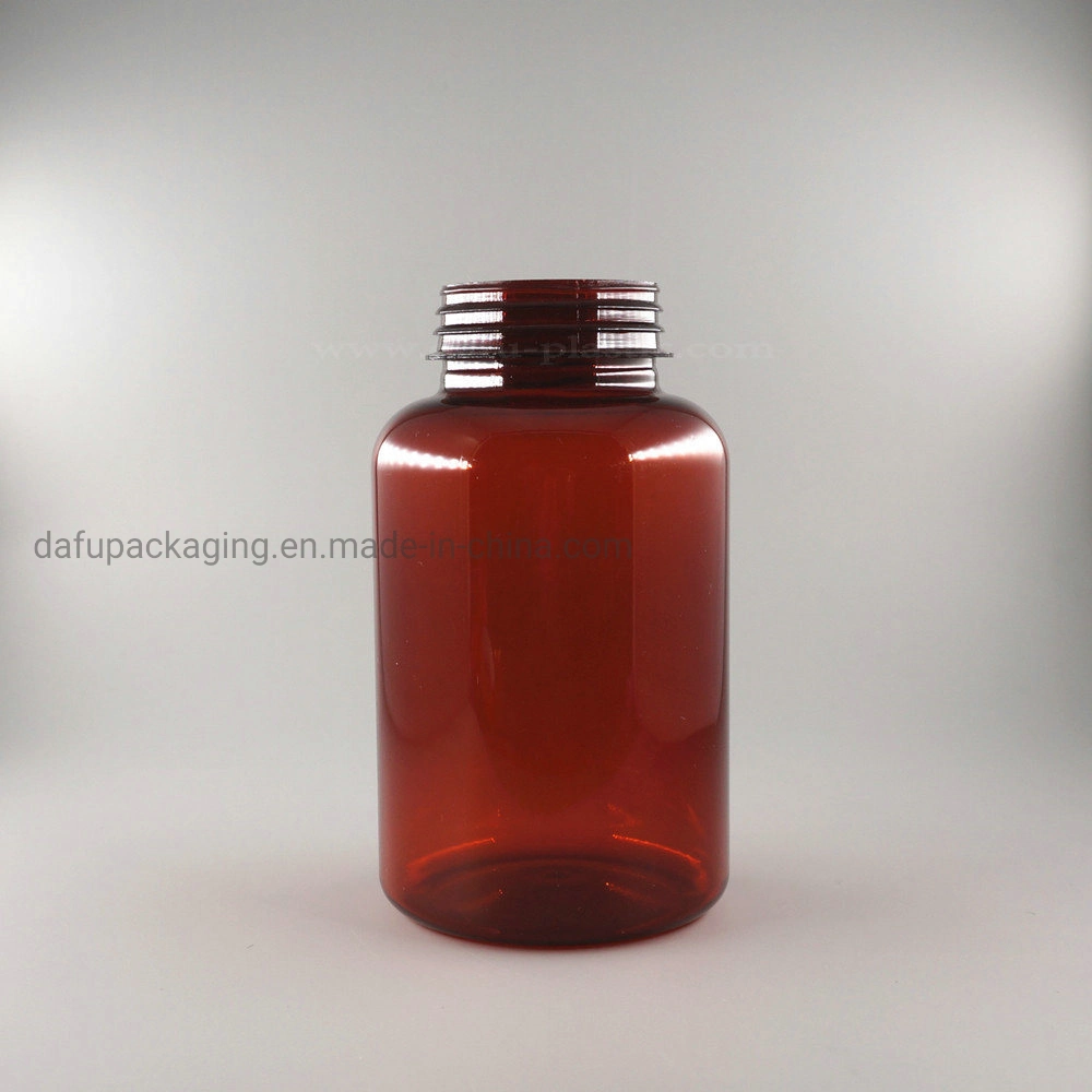 Custom Pet Bottle 300ml Clear Plastic Capsule Container with Caps