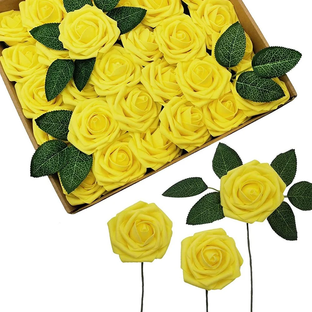 25PCS Artificial Roses Flowers for Bridal Shower Party