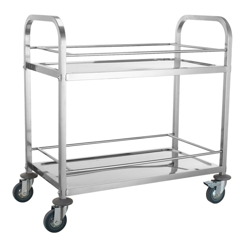 New Design Hot Sale 2 Tiers Square Tube Wagon Trolley with TPR Wheel