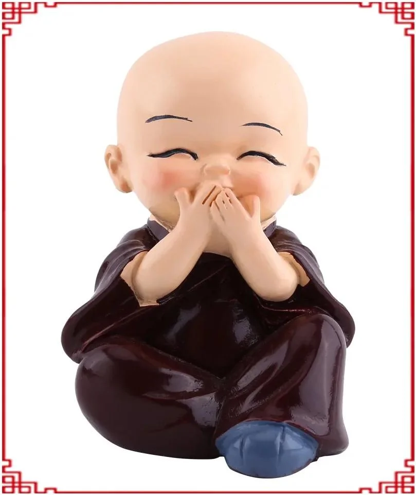 4 PCS Baby Buddhas Resin Crafts Ornament Little Monks Figurine