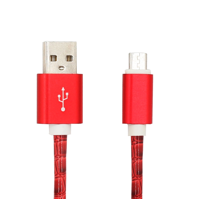 Crocodile Leather USB Data Mobile Phone Cable for iPhone and Andriod