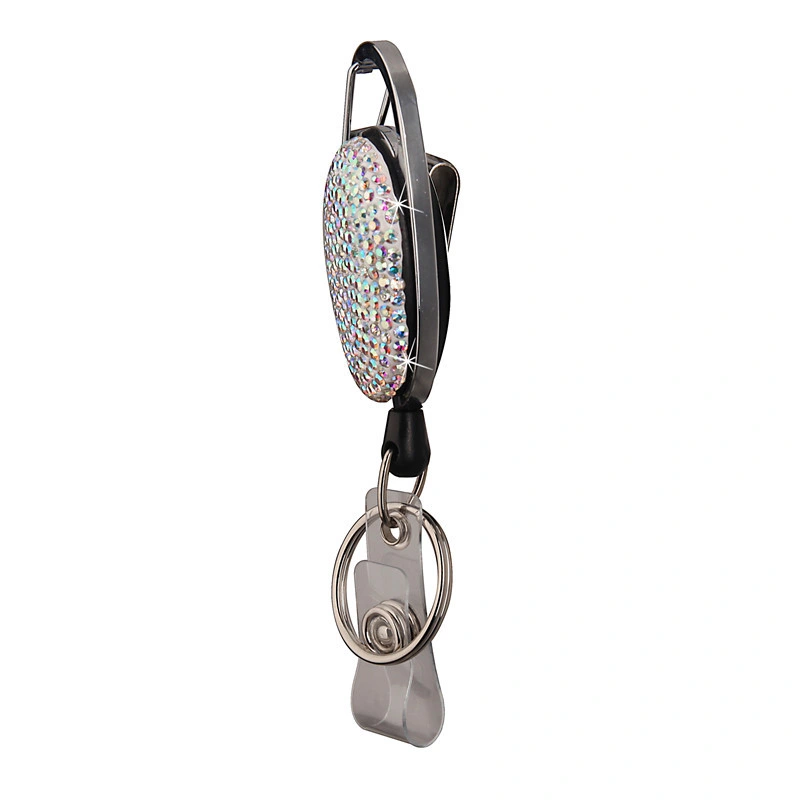 Oval Metal Stretchable Keychain ID Badge Reel