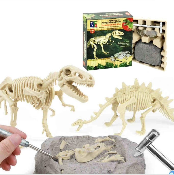 La arqueología de la excavación de dinosaurios juguetes Kit de la ciencia fósil Dig juego reúne T-Rex Estegosaurio Triceratops modelos esqueleto de mamut