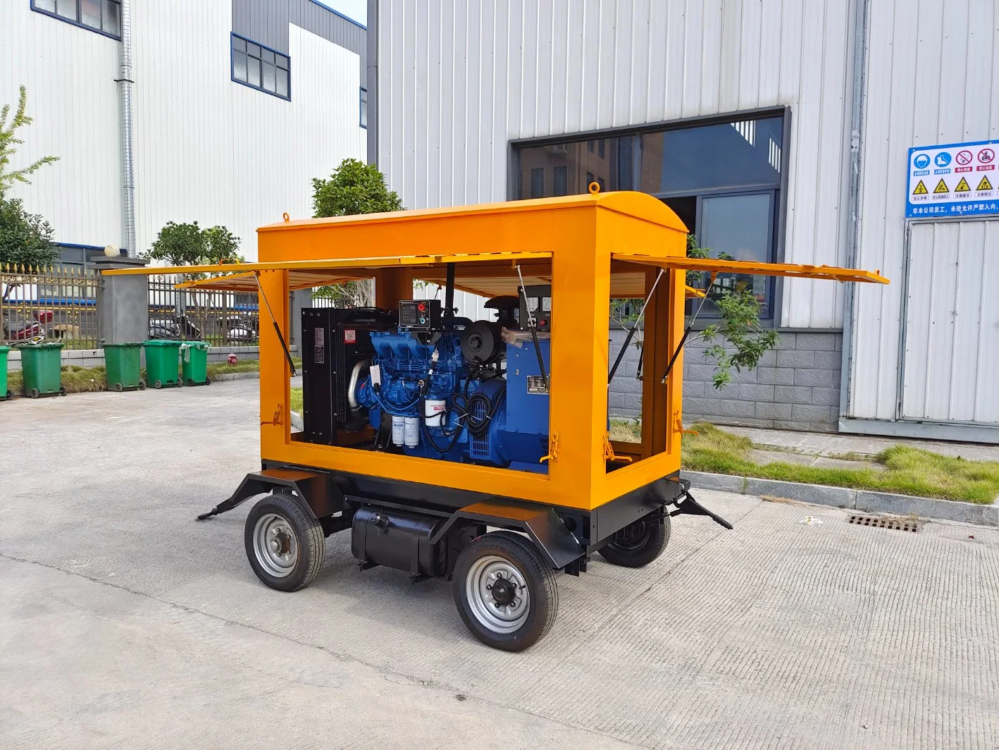 Prime Power Rainproof Type Portable Generator 160kw Moveable Diesel Generator 200kVA Silent Trailer Genset Wheels