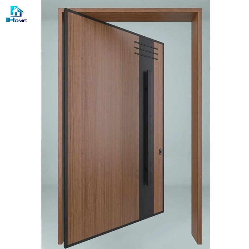 Front Door Wood Pivot Entrance Door with Side Panel Design for Home