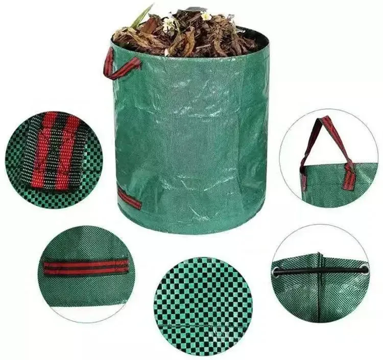 Saco de jardim verde resistente a rasgões - sacos de lixo para jarda reutilizáveis - 72 galões para saco de lixo para jardim, relvado e folhas