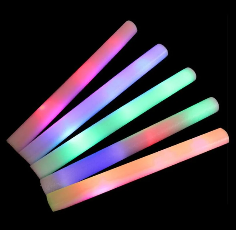 RGB Color Change Light up Foam Stick 48cm Concert Party Usado braço de espuma LED