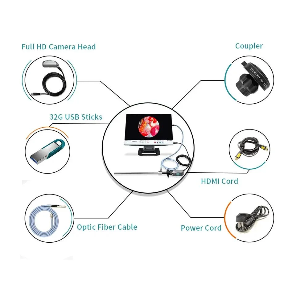 Moniteur médical Tuyou Source de lumière LED Caméra CMOS de l'endoscope l'endoscopie de l'unité portable