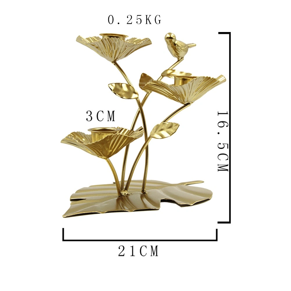 Kreativer Metall Vogel Kerzenhalter Teelichthalter Blatt Form