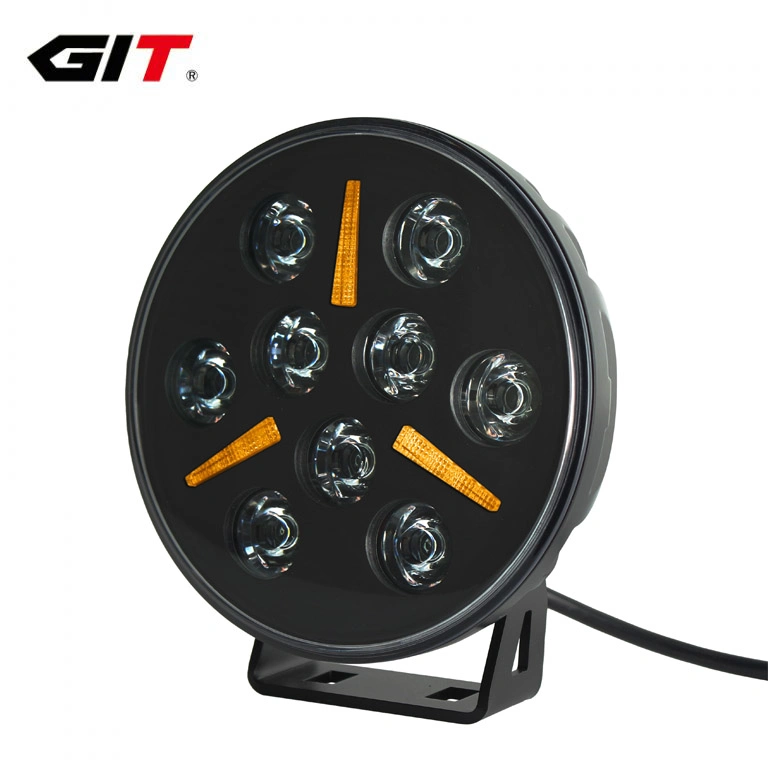 Luz de condução LED redonda de 7 polegadas EMark R149 de 90 W com luz diurna Luz de running para Moto 4 UTV SUV Jeep