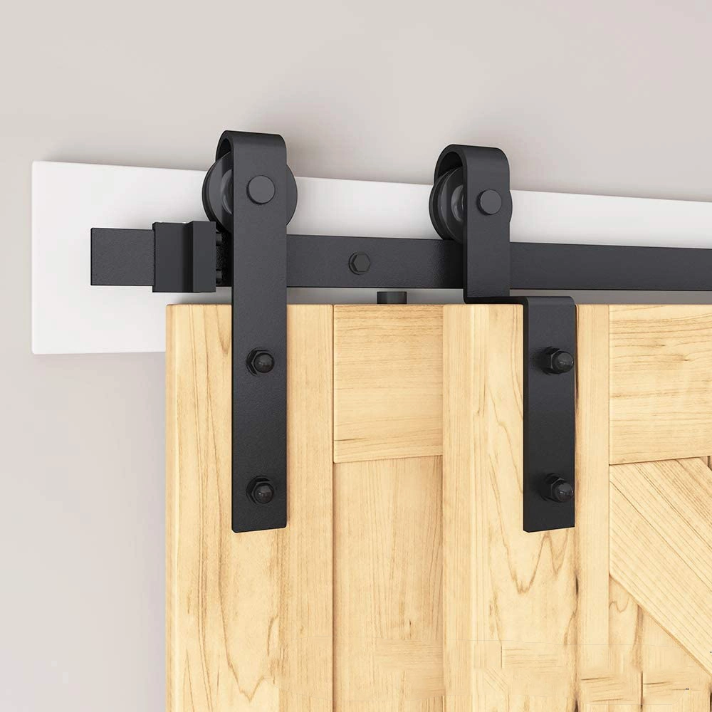 Resistente para trabajo pesado de la puerta del granero de deslizamiento Super kit de hardware de forma suave y silenciosa Simple y fácil de instalar montar 60" panorámico Accesorios puerta