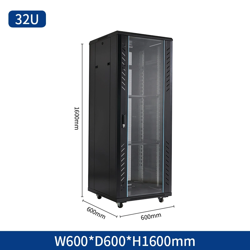 Server Rack 19 Inch 24u 42u 47u Soundproof Floor Standing Network Rack Cabinet Spring Press Door