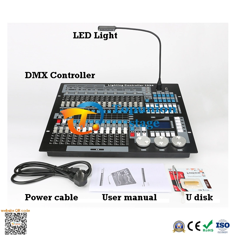 DMX Controller 1024 Desk Stage DJ Light Console for LED Moving Head PAR Beam with Flight Case