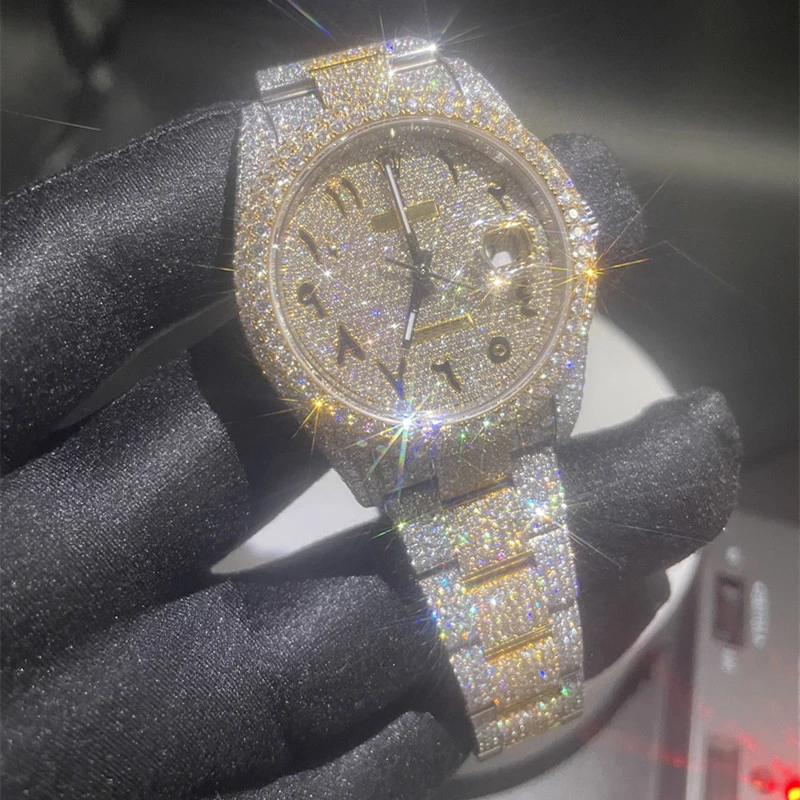 Luxury Brand Mechanical Watch Custom-Made Vvs Men Iced out Moissanite Watch Hip Hop Jewelry Watch