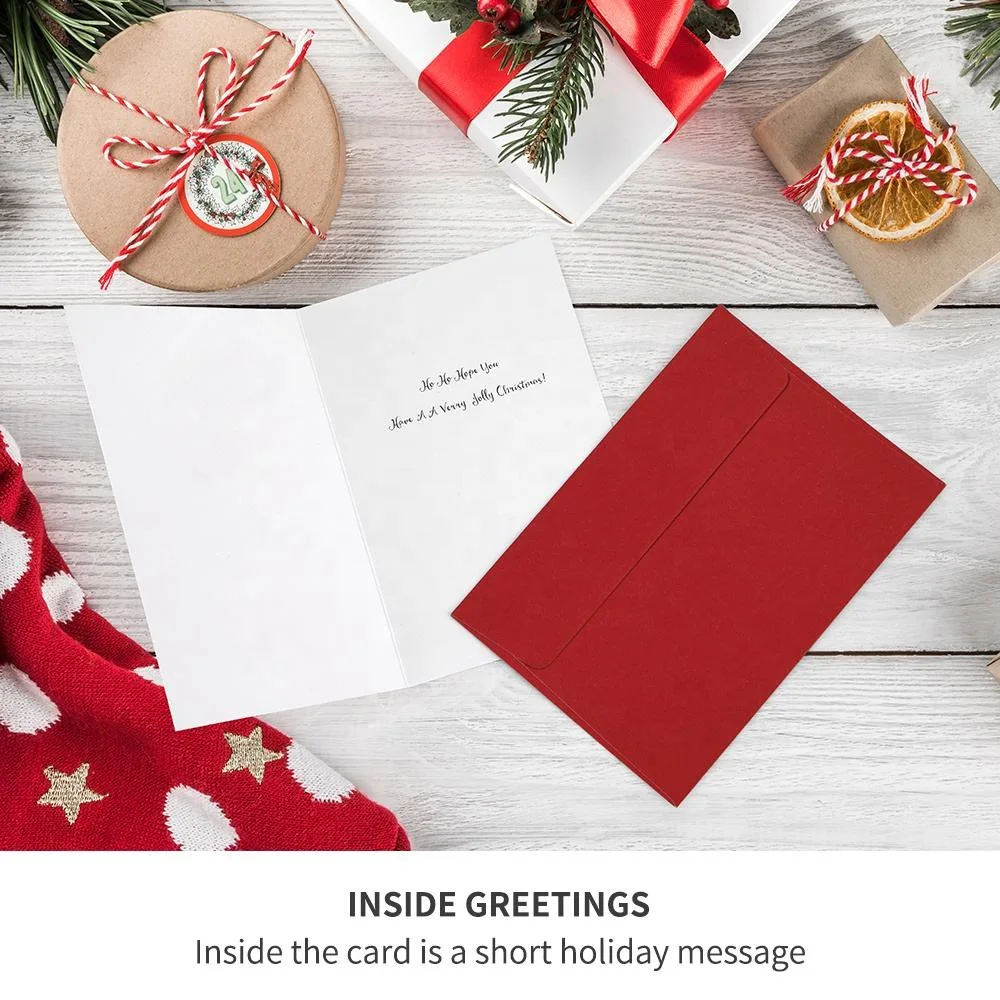 Custom Christmas Greeting Cards with Envelopes Box Set