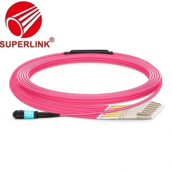 MTP Om4 Multimode Breakout Cable Fiber Optic Patch Cord Jumper