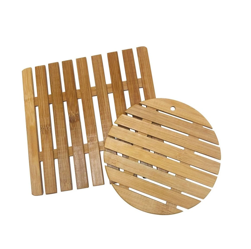 Eco-Friendly Wholesale 100% Natural Wood Bamboo Coasters Cup Wine Bowl Place Mat