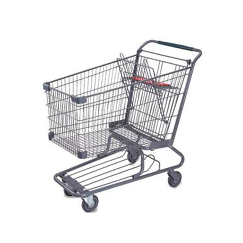 Custom Supermarket Metal Grocery Cart with Child Seats