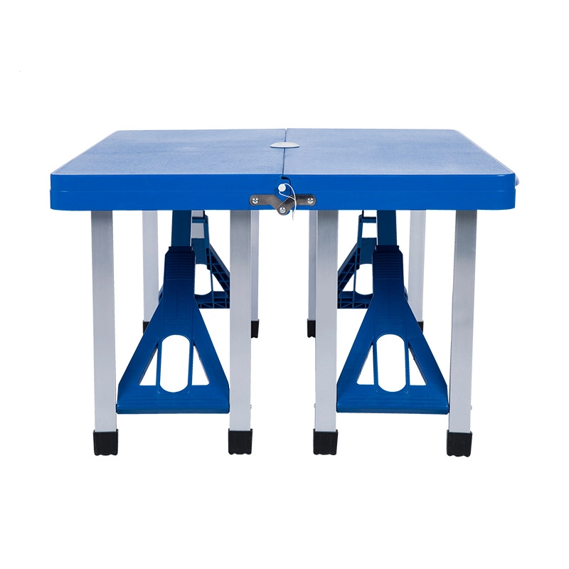 Leisure Folding Tables and Chairs Set Plastic Blue Restaurant Furniture