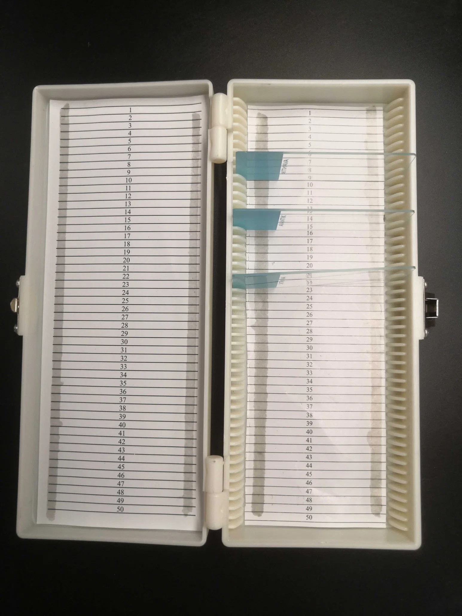 50PCS Microscope Glass Slide Storage Box Lab Supplies