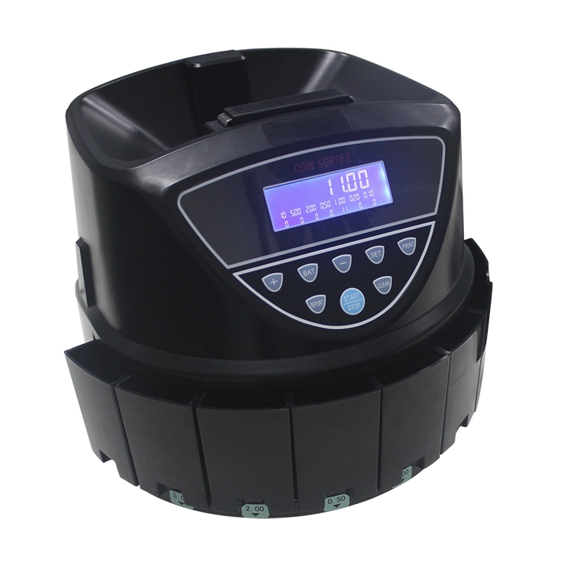 Plastic Tubes Euro Coin Counter with Thermal Receipt Printer