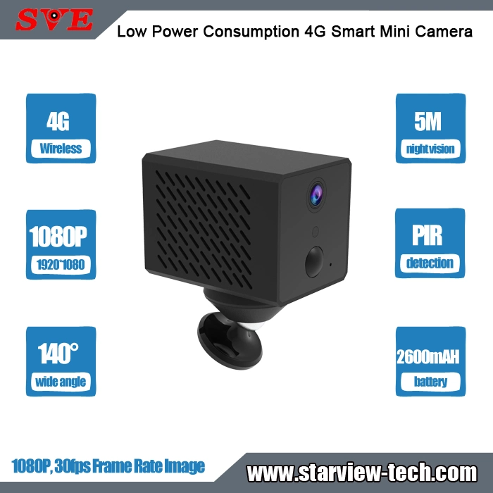 Baja Consumo de Energía Cámara de Seguridad 4G de Vigilancia de Video de 2MP Cámara IP CCTV Mini 1080P