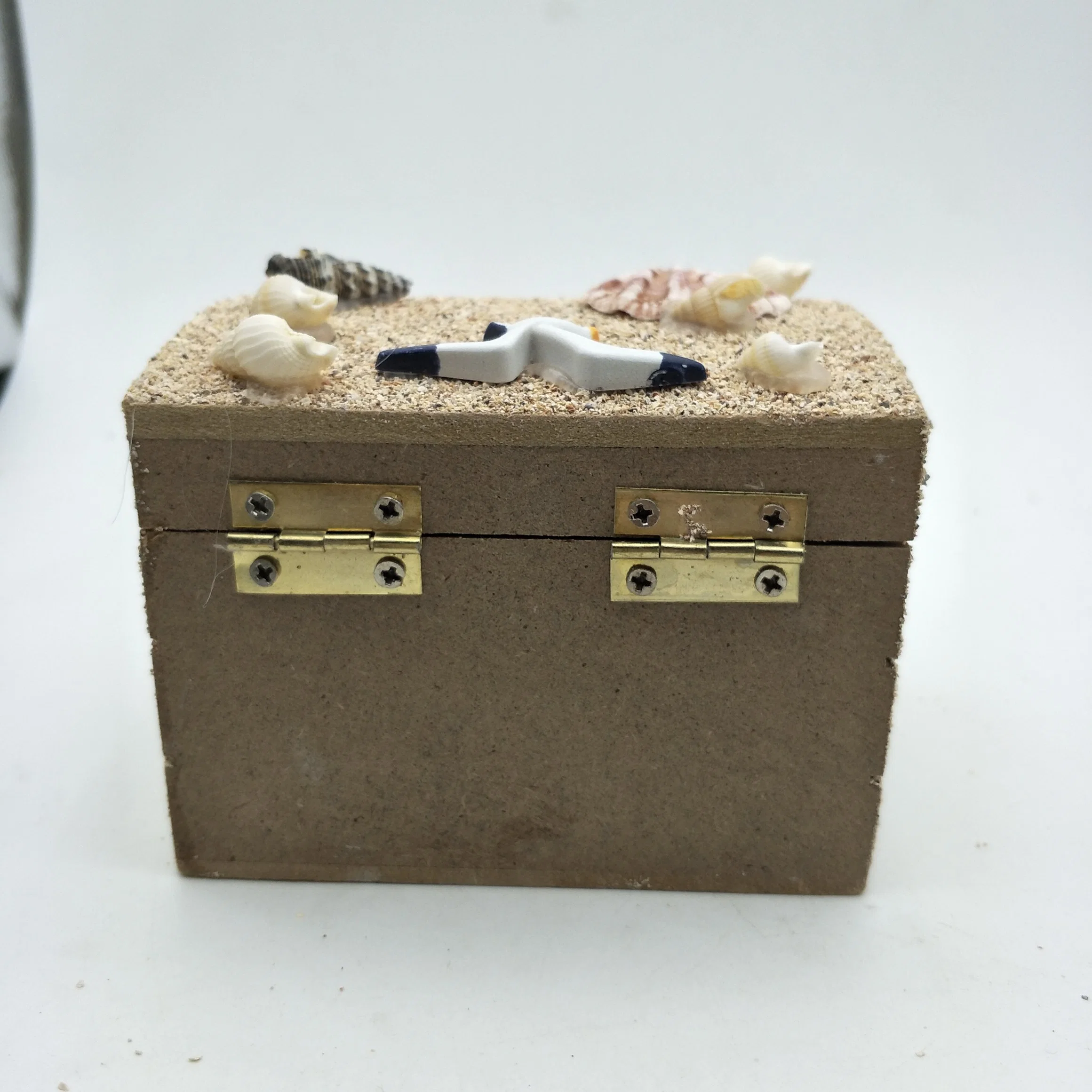 Wooden Decorative Box with a Single Seabird