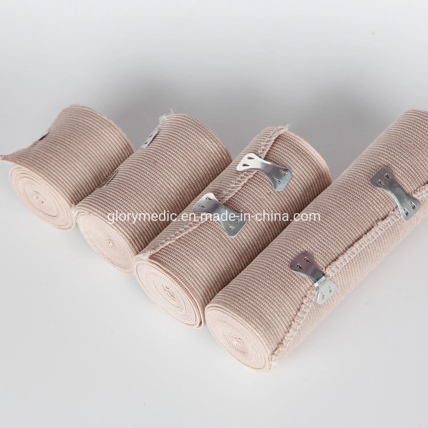 Wholesale Surgical Medical First Aid Reusable Flexible Breathable Sporting Sprain High Elastic Compression Bandage with Clip