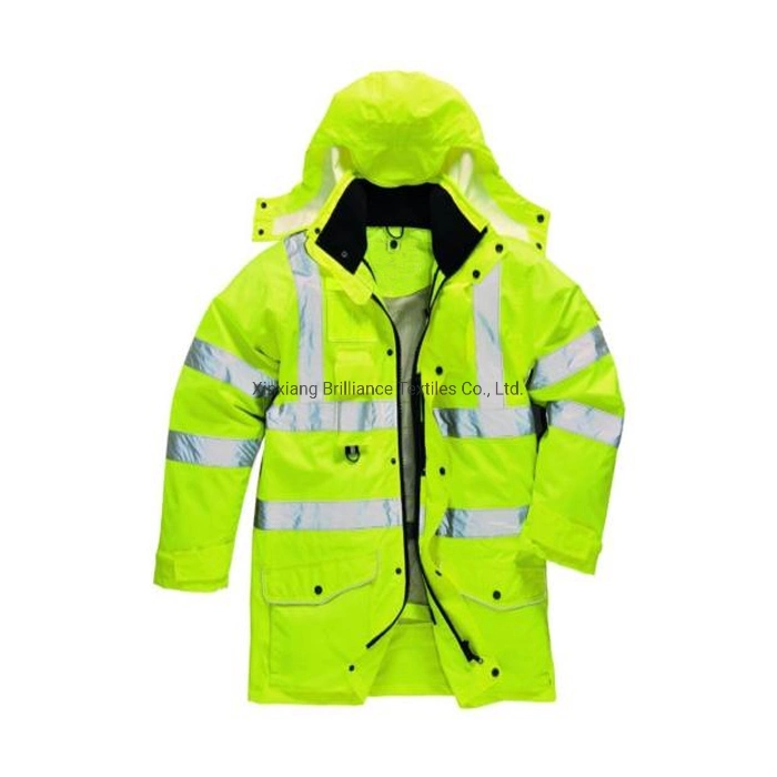 Safety Hi-Vis 7 in 1 Traffic Jackets Yellow Workwear