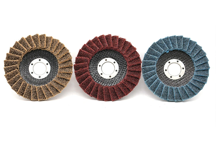 100*16 Brown Non-Woven Flap Disc as Hardware Tools for Metal Stainless Steel Polishing