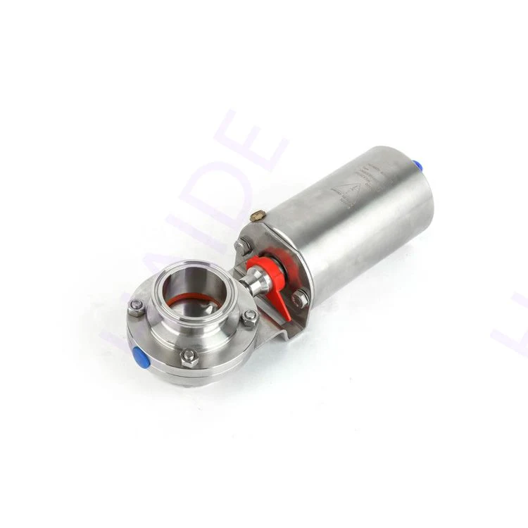 Sanitary Pneumatic Butterfly Valve Thread End DIN Standard Stainless Steel (HD-BVD005)