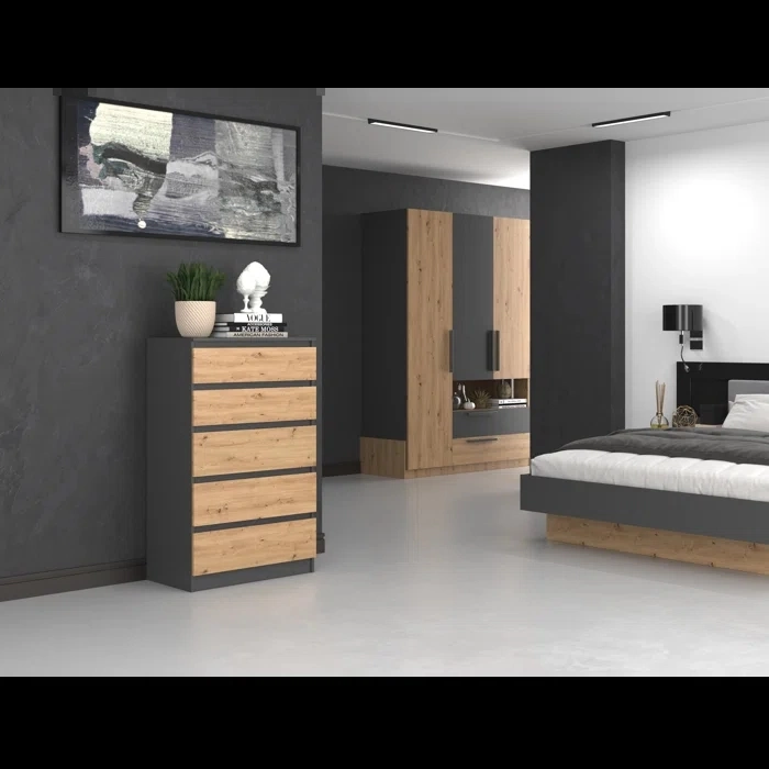 Custom High quality/High cost performance  Bedroom Modern 5 Drawer Chest of Drawers Wholesale/Supplier Home Furniture