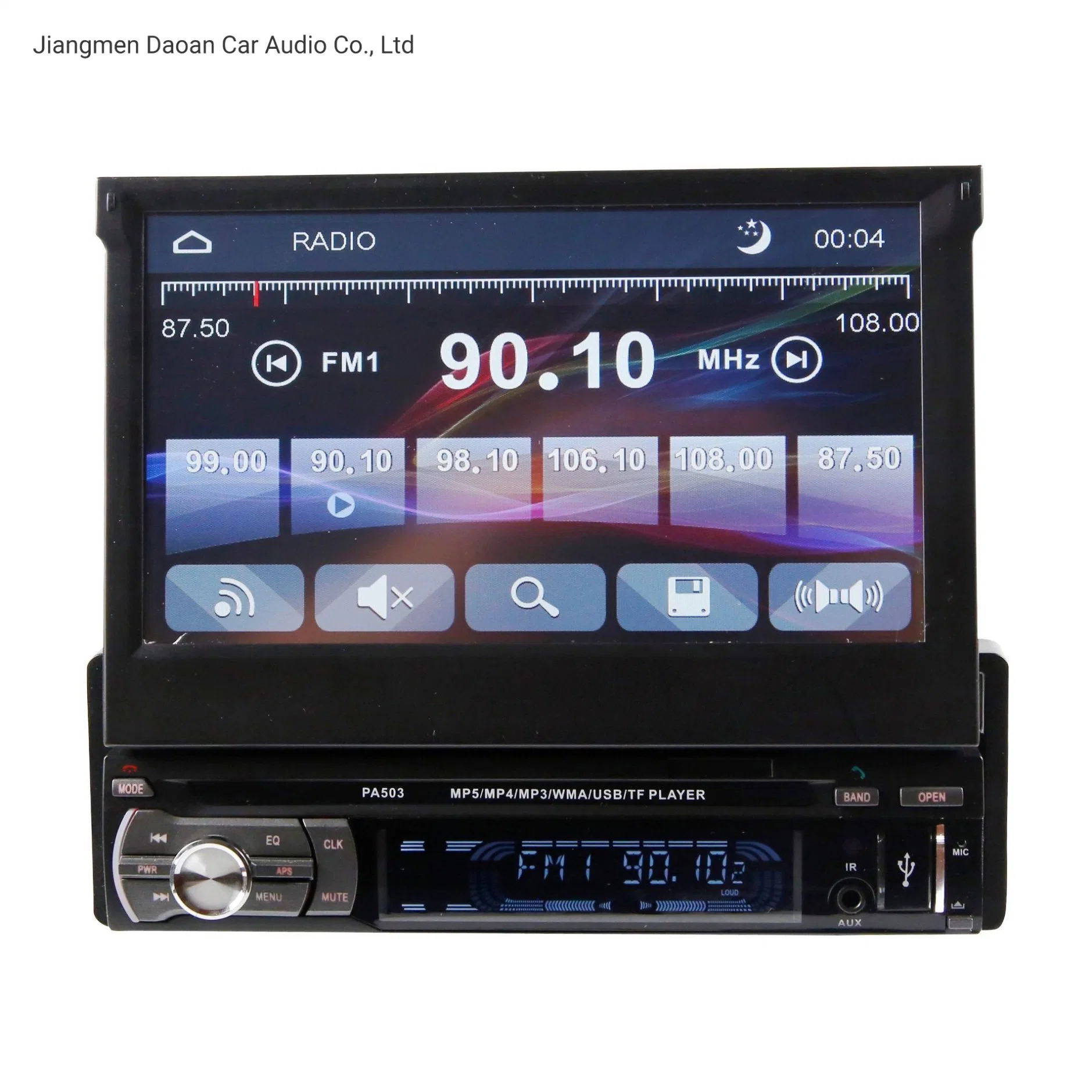 Retractable and Detachable Panel 1 DIN Car MP5 Audio Player