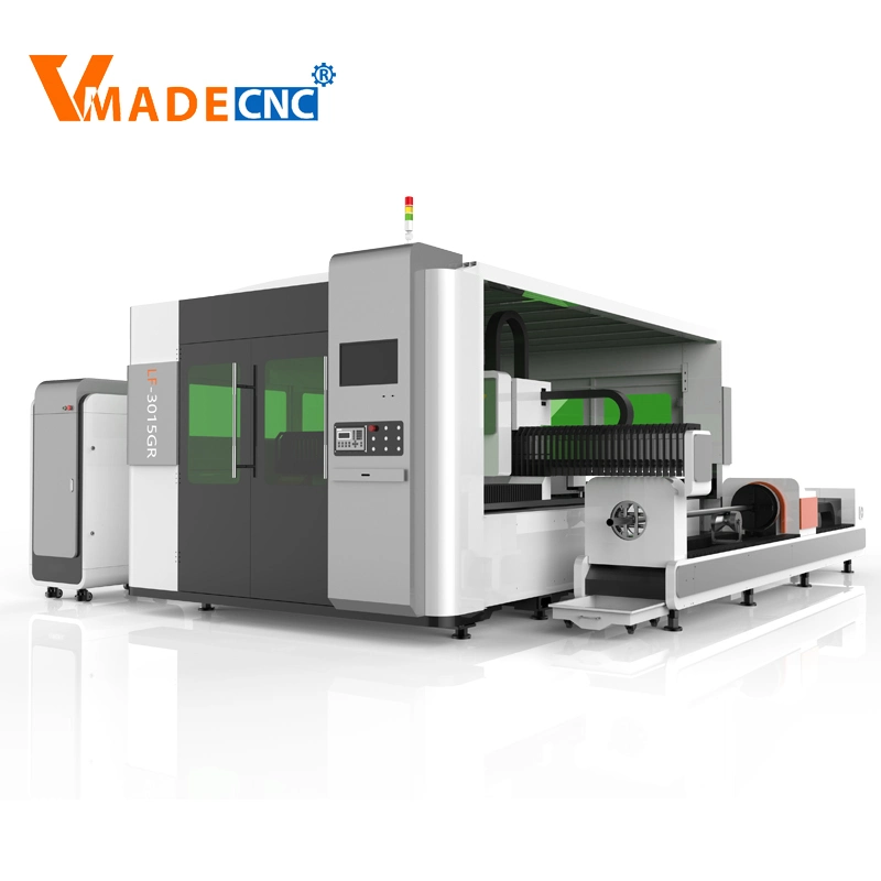 3000W Full Cover Metal Sheet Tube Pipe Fiber Laser Cutting Machine