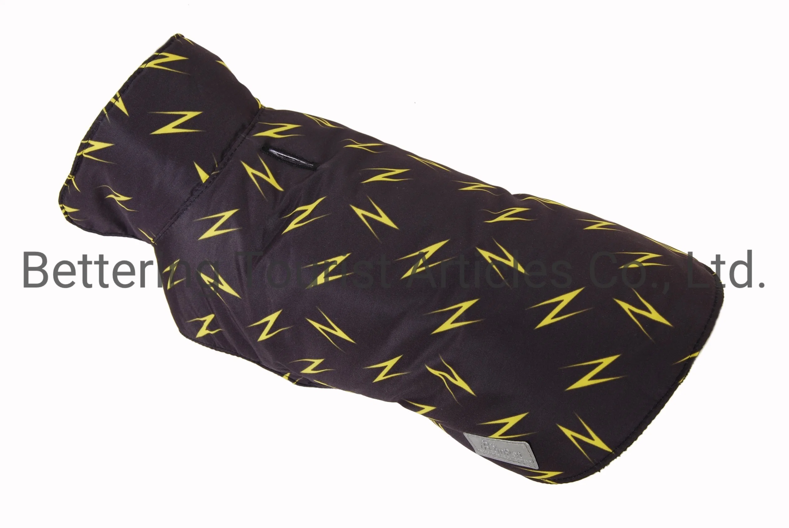 2023 Dog Clothes Fleece Inside Yellow Printed Pet Dog Jacket