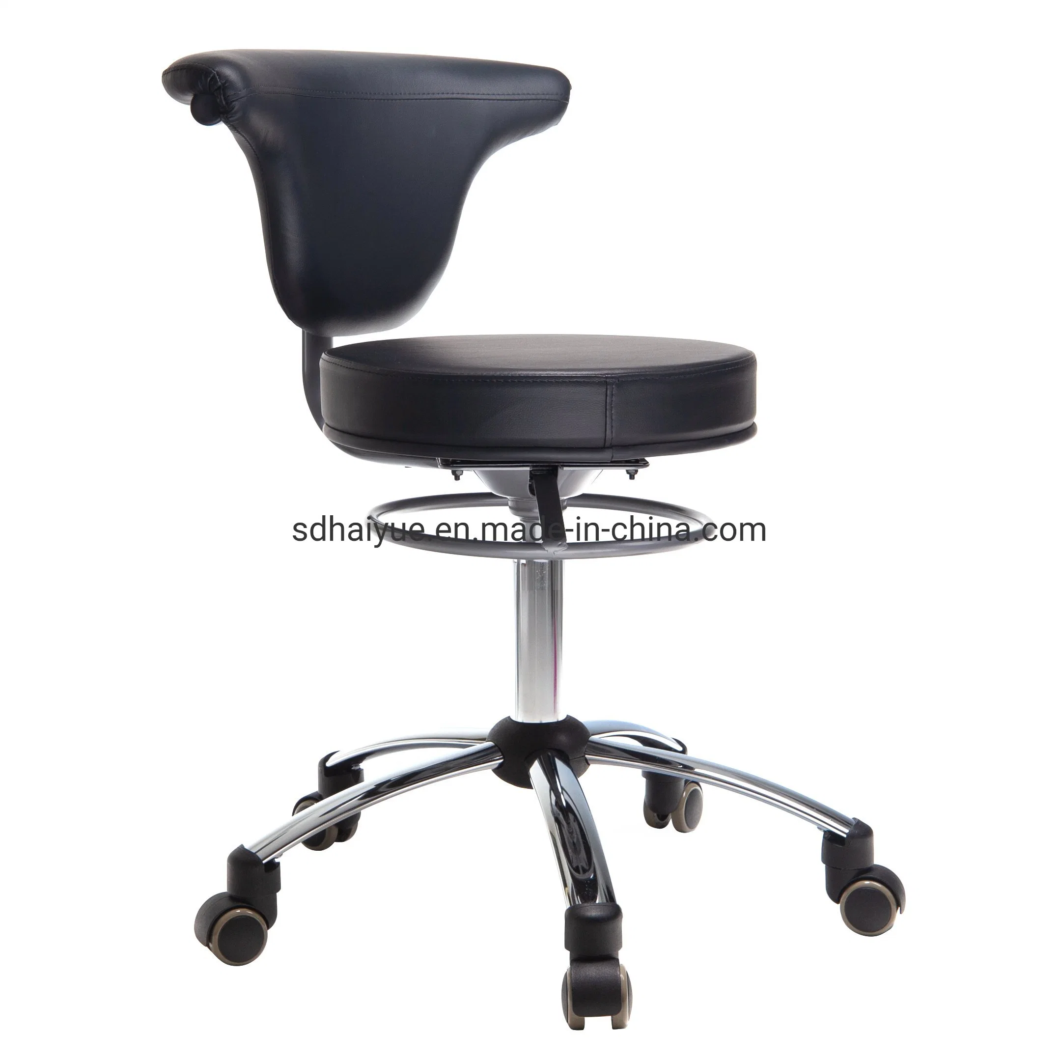 Beauty Salon Barber Rolling Master Stool with Backrest