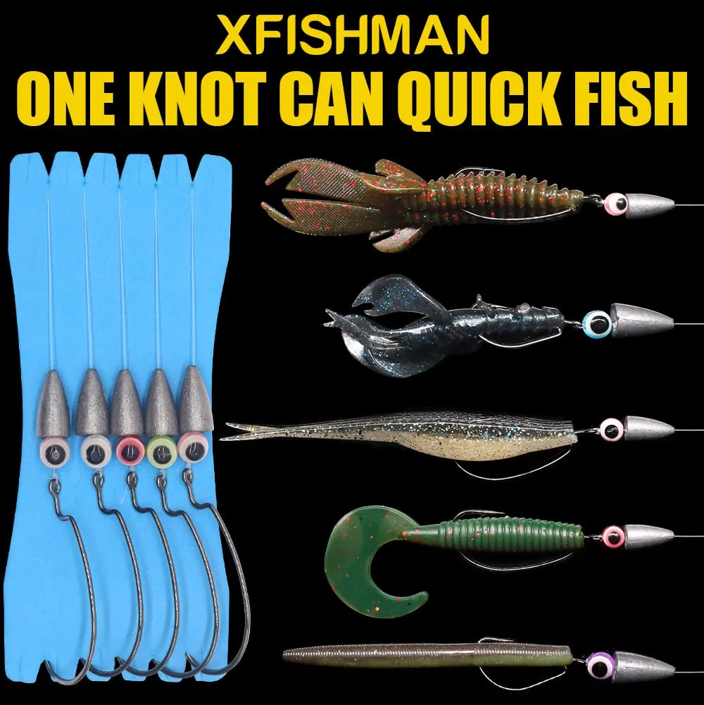 Fishing Equipment Texas Rigs Bass Fishing Leaders Weights Hooks