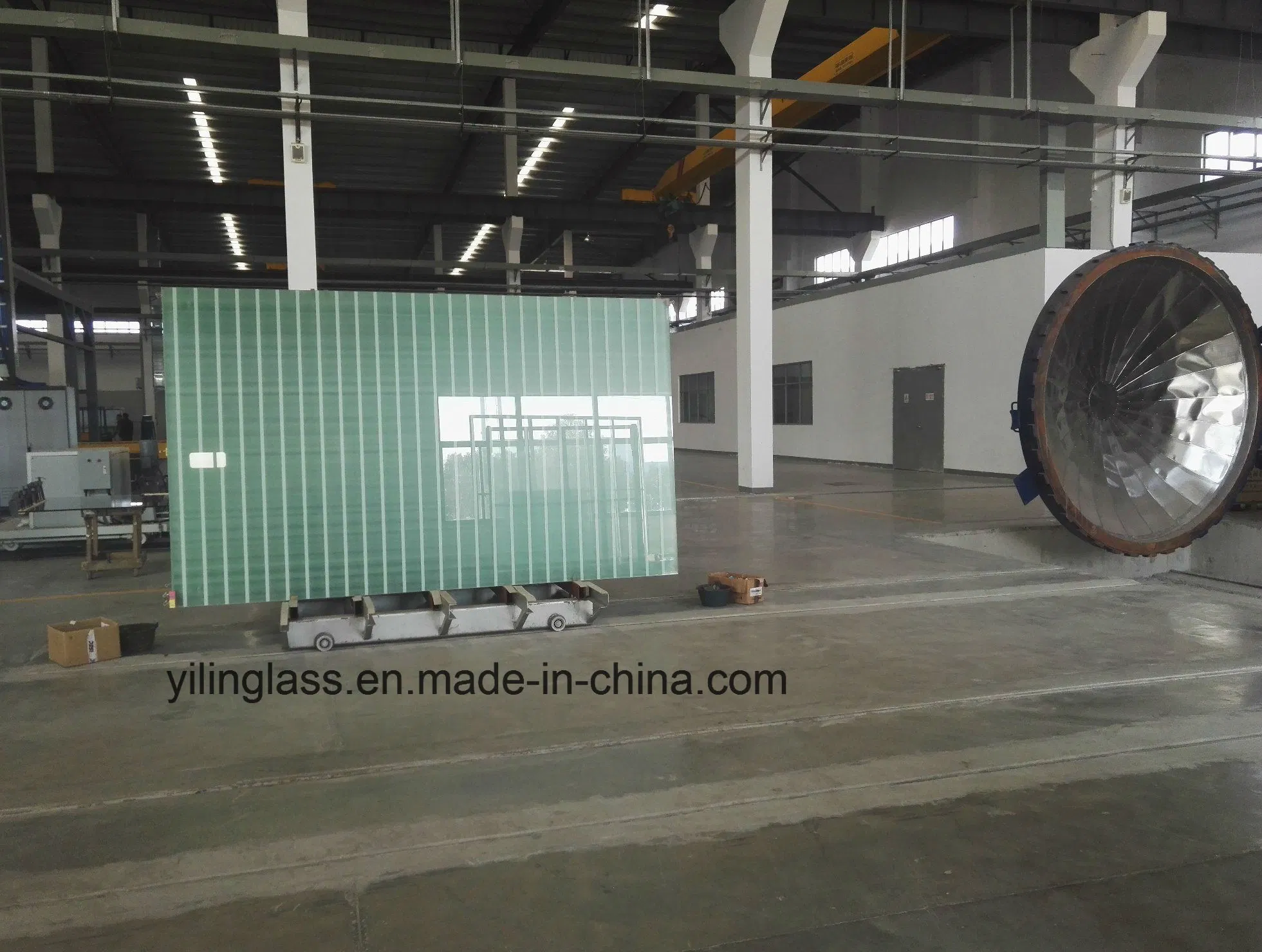 Oversize Tempered Laminated Ceramic Fritted Glass with Color Pattern