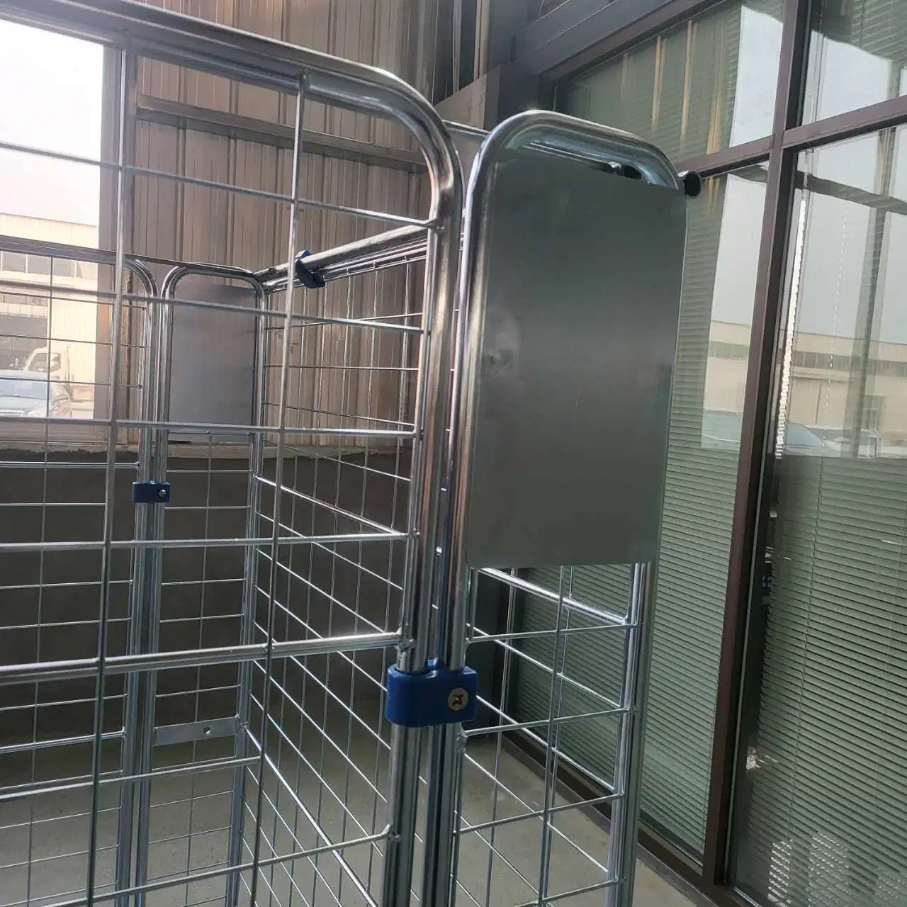 Zinc Plated 4 Sides Welded Logistics Nesting Foldable Warehouse Roll Cage Trolley/Roll Container Cart