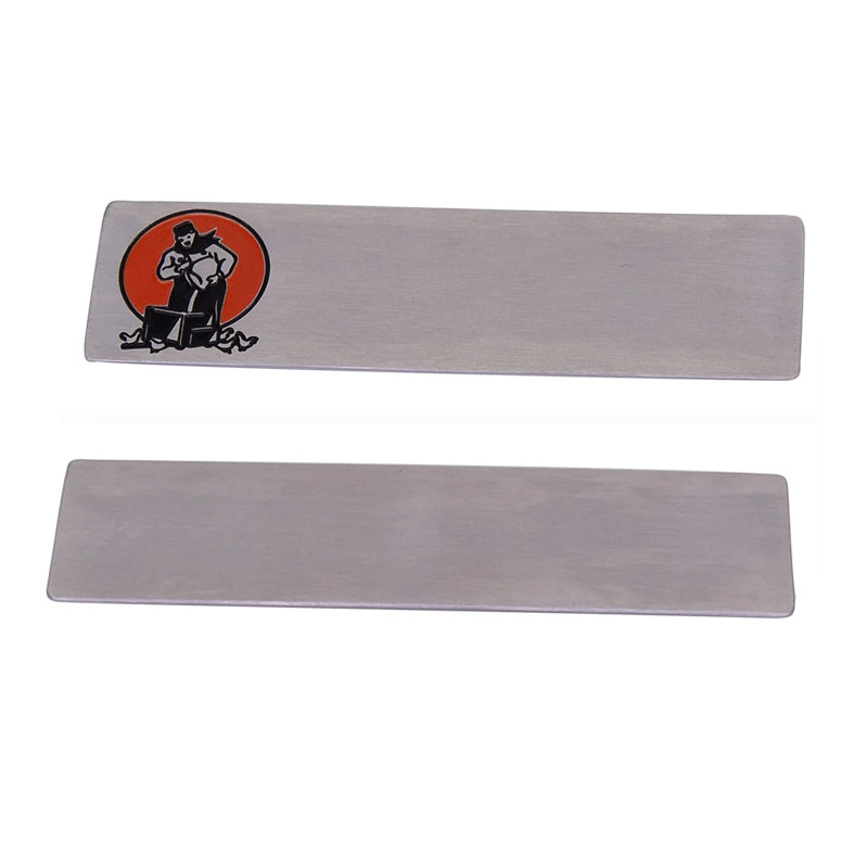 Factory Custom Made Antique Silver Plated Alloy Logo Label Manufacturer Customized Metallic Company Nameplate Bespoke Blank Metal Tag and Sign Adhesive Sticker