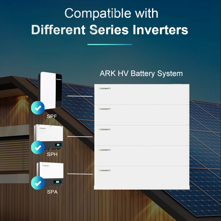 Un alto rendimiento del sistema de almacenamiento de energía de ciclo profundo de litio recargable Growatt batería solar