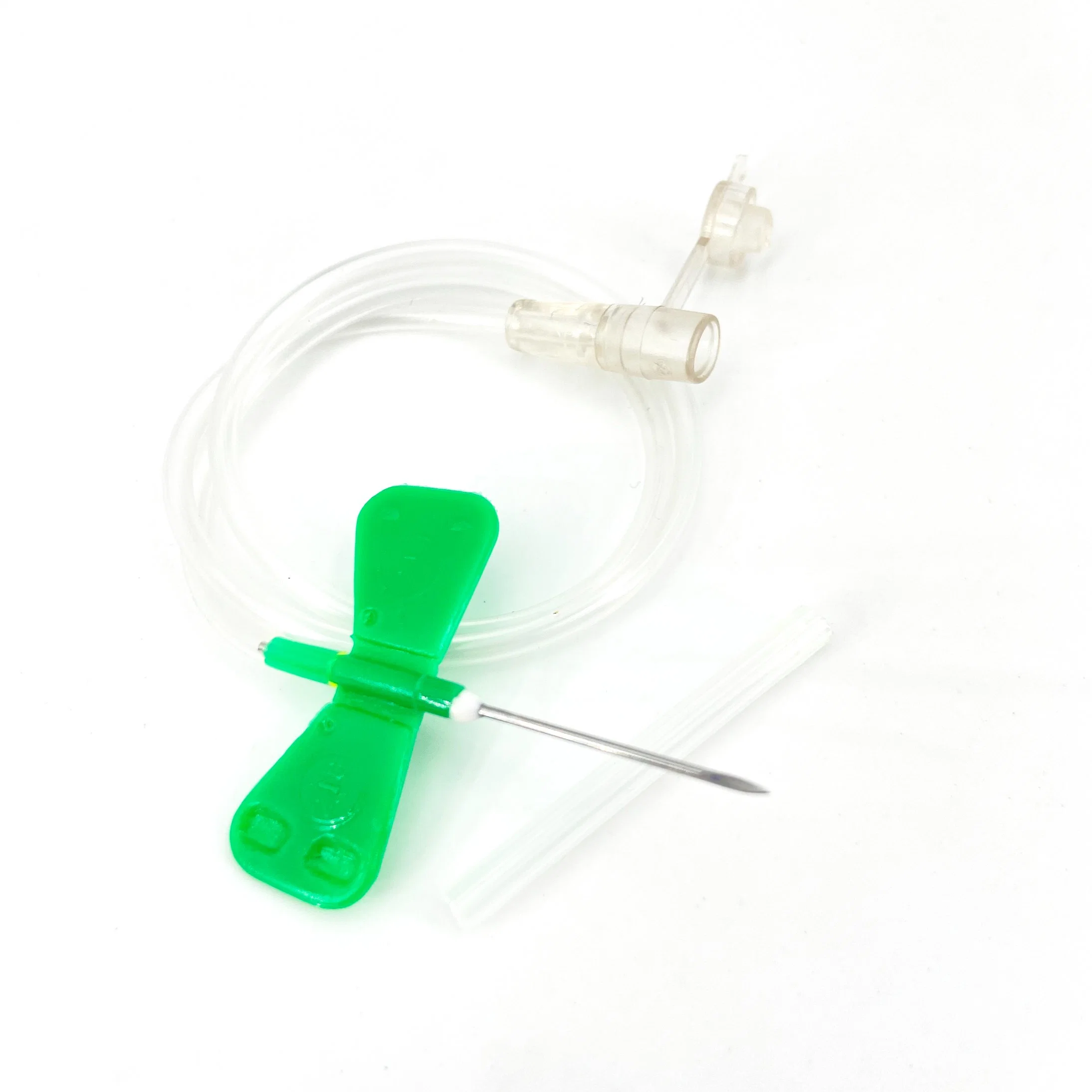 Safety Shiled Medical Scalp Vein Set with 21g Double Wings Needle for Single Use