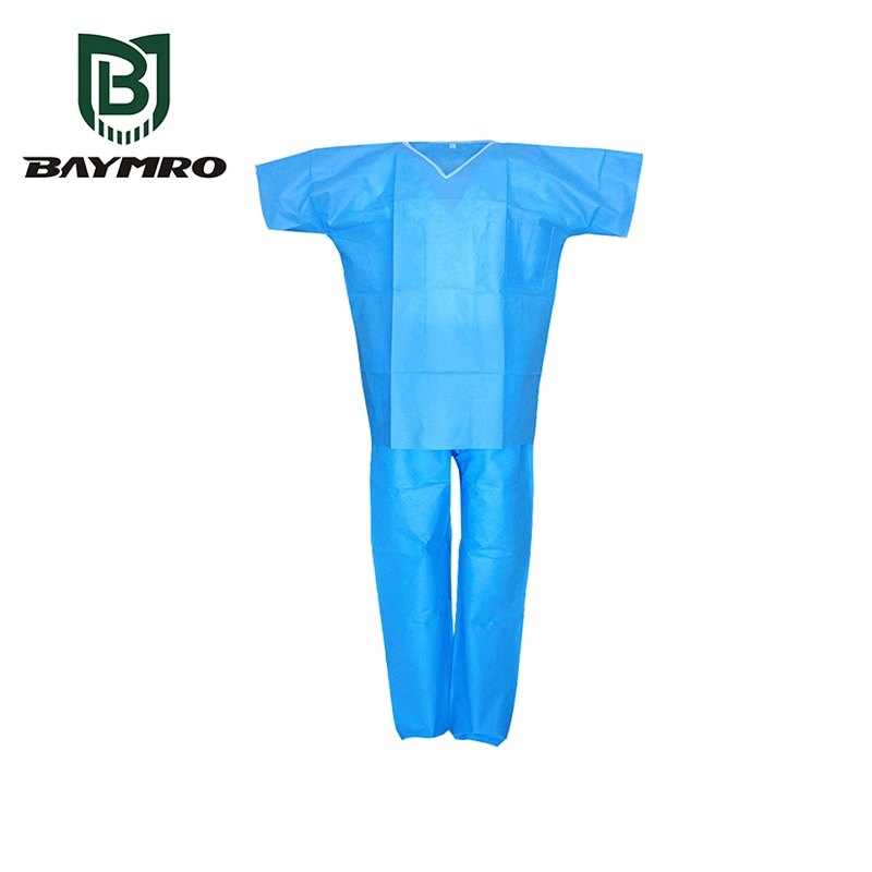 Disposable Nonwoven Short Sleeves Safety Workwear Medical Hospital Doctor Scrub PPE Supplier