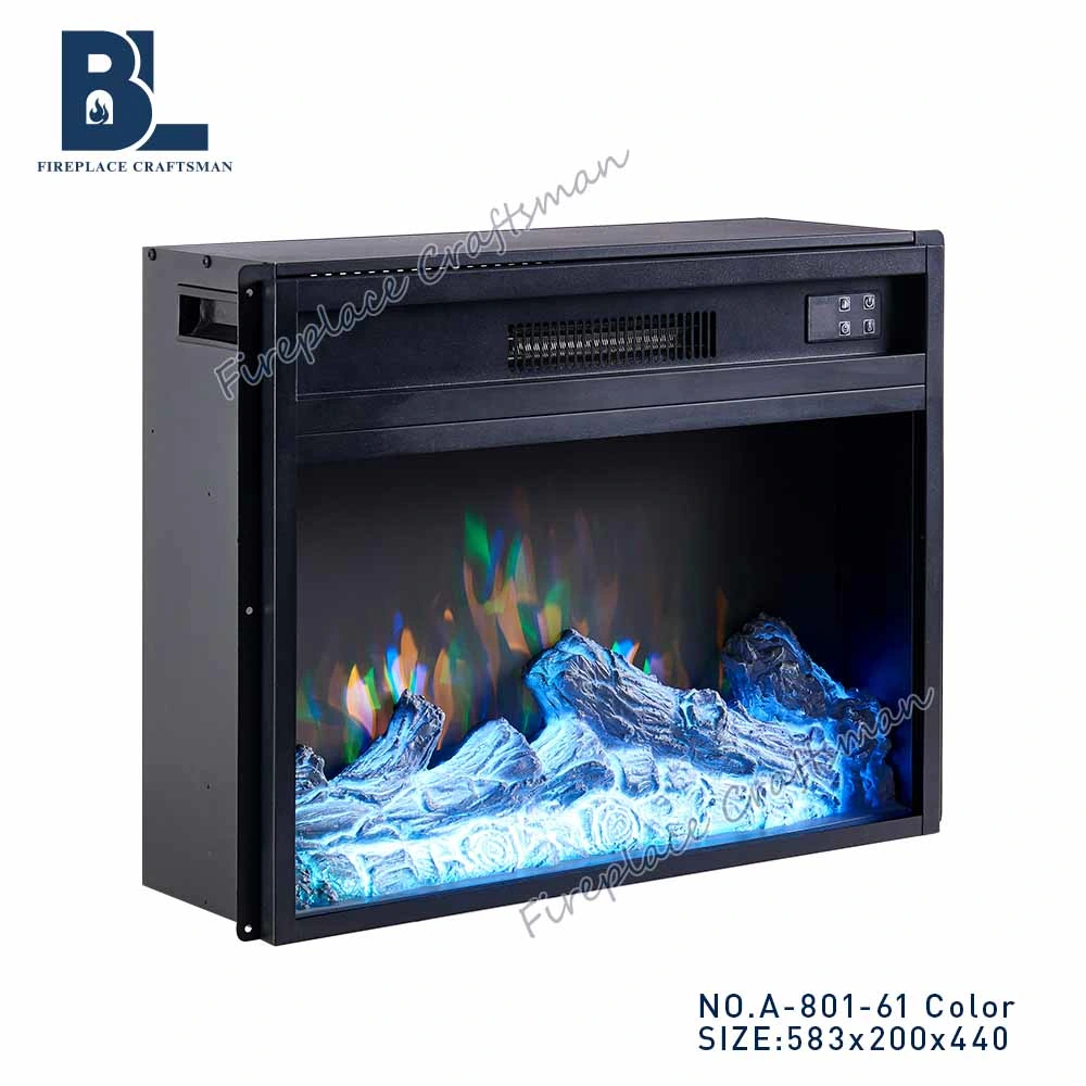 60" Decorative Wall Recessed Built in Wall Mounted Glass Panel Insert Electric Fire Place Fireplace