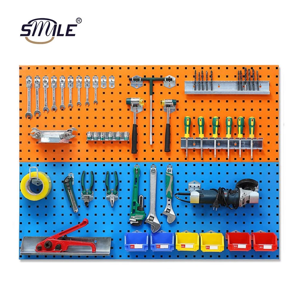 Sonrisa Independiente multifuncional colgando Pegboard Panel posterior del bastidor Rack de la herramienta de medias