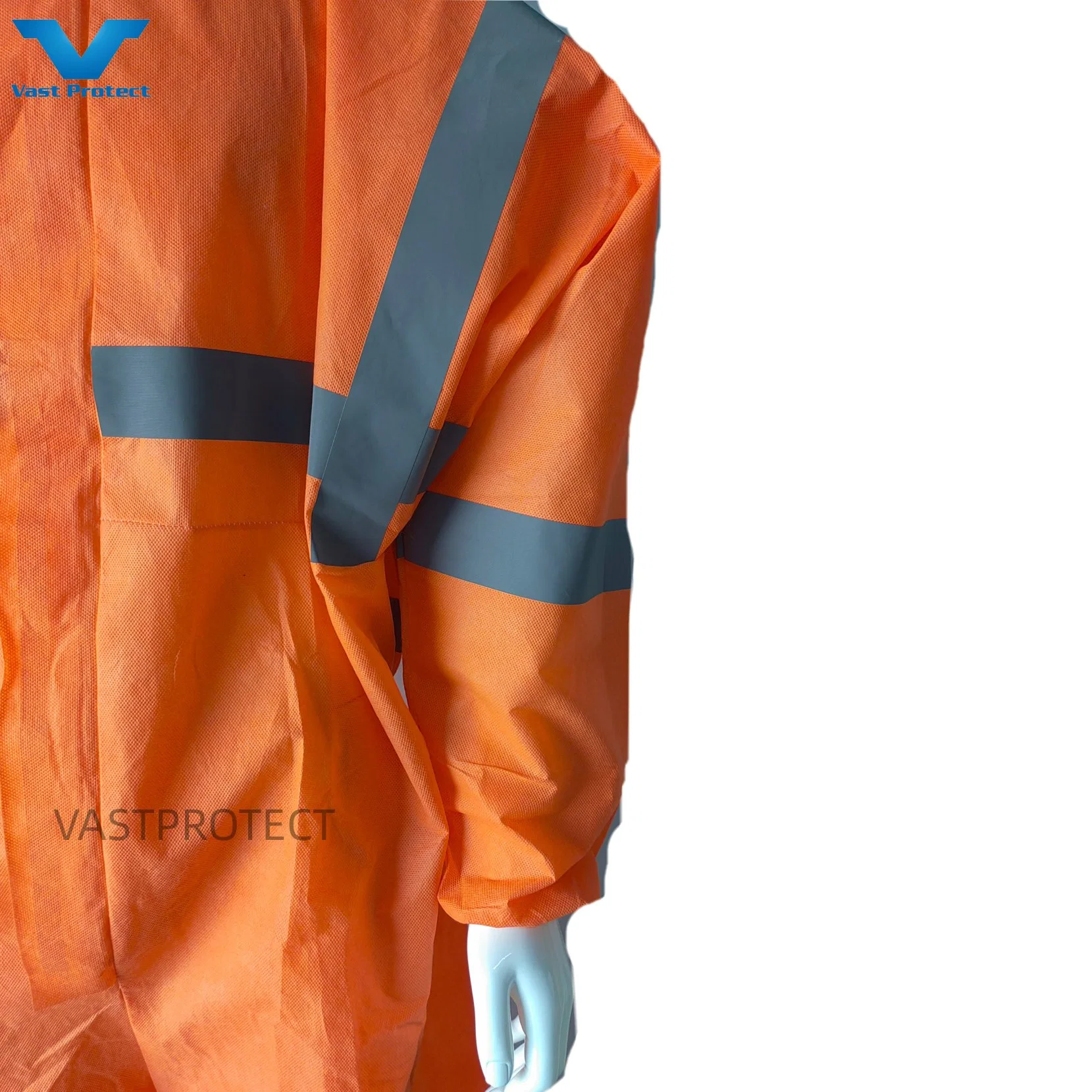 Australia Market PPE SMS Disposable Coveralls Orange Customized Protective Clothing