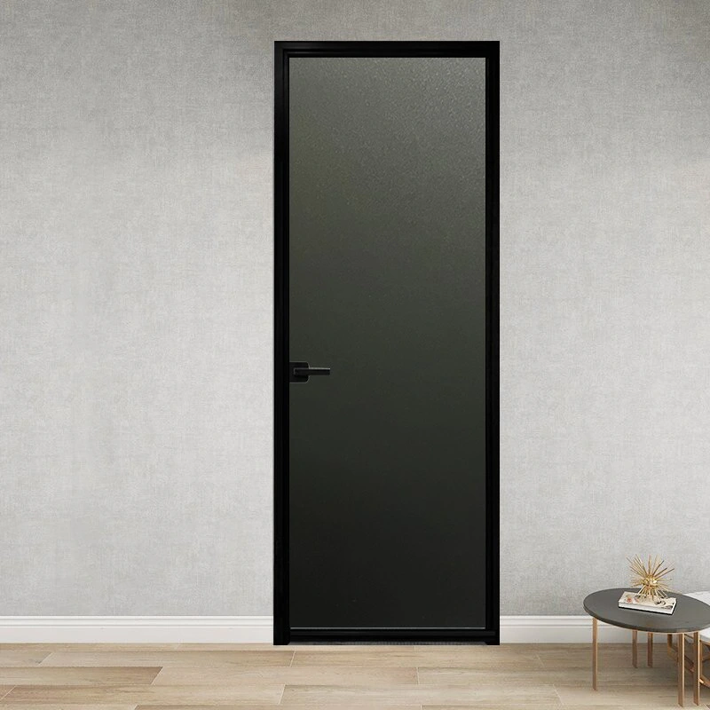 European Design Luxury Slim Narrow Frame Glass Door Casement Door Toilet Kitchen Aluminium Bathroom Door