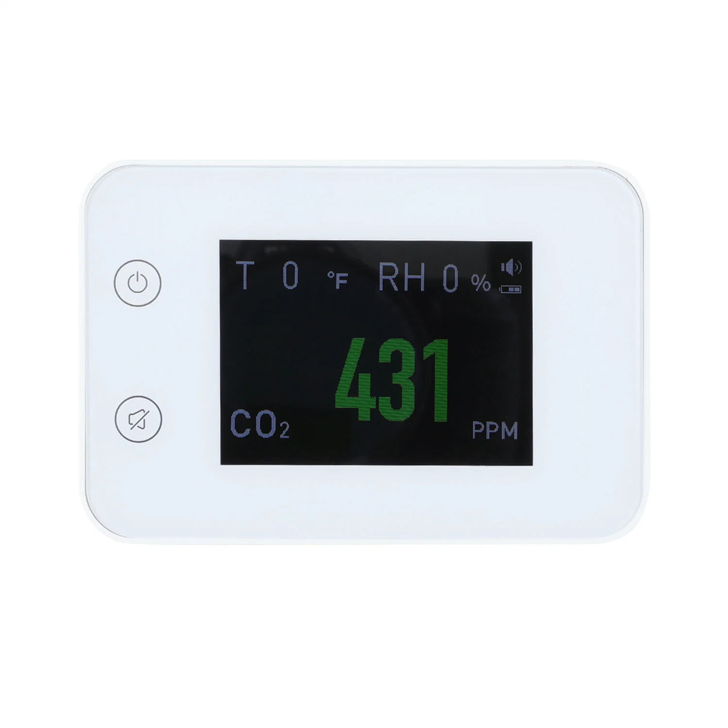 Two Colors Indoor CO2 Detector, Air Quality Monitor, Tester for Carbon Dioxide, Temperature and Relative Humidity, Indoor CO2 Monitor with Alarm